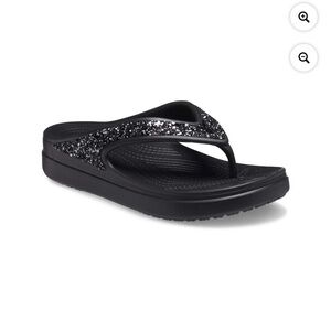 CROCS Black Glitter Sandals